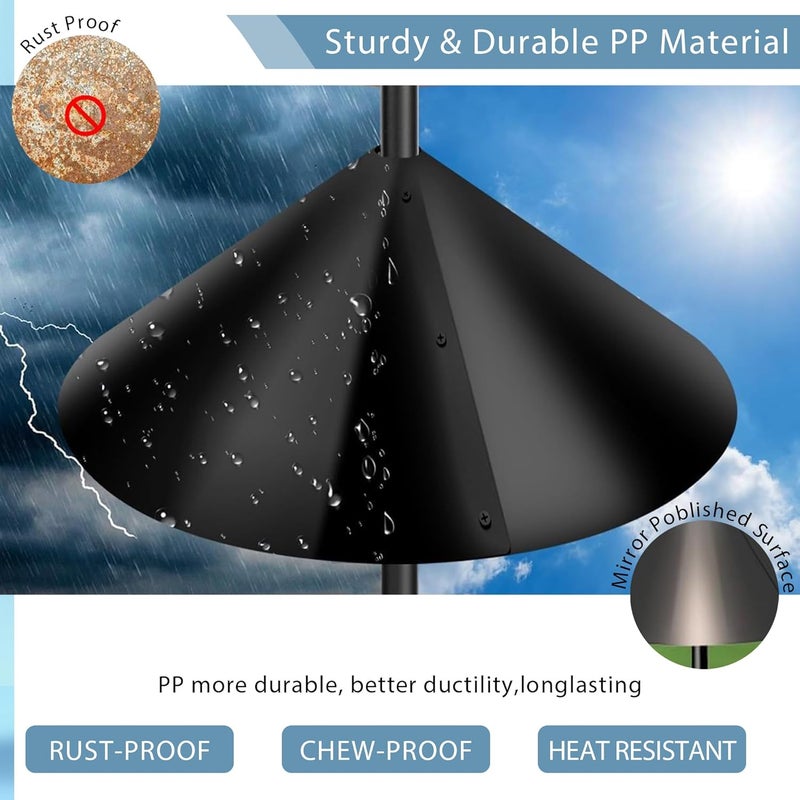 Zopkrts Squirrel Baffle,Squirrel Guard for Bird Feeders Pole,Baffle for Bird Feeders Pole,Black(16inch-1Pack) - Image 3